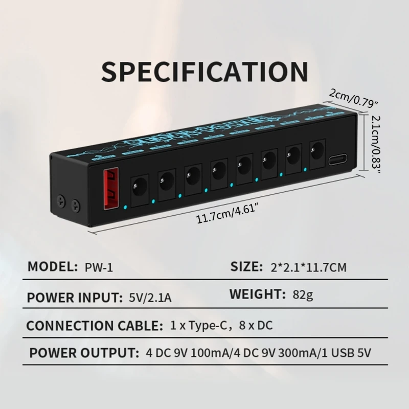 8 независимых выходов подходят для педалей 9 В 100 мА 300 защита от короткого