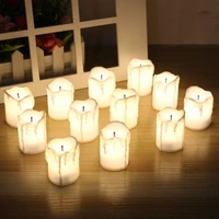 12pcs led candle button battery lamp tea light flameless flashing home wedding birthday party decoration electric candles lights