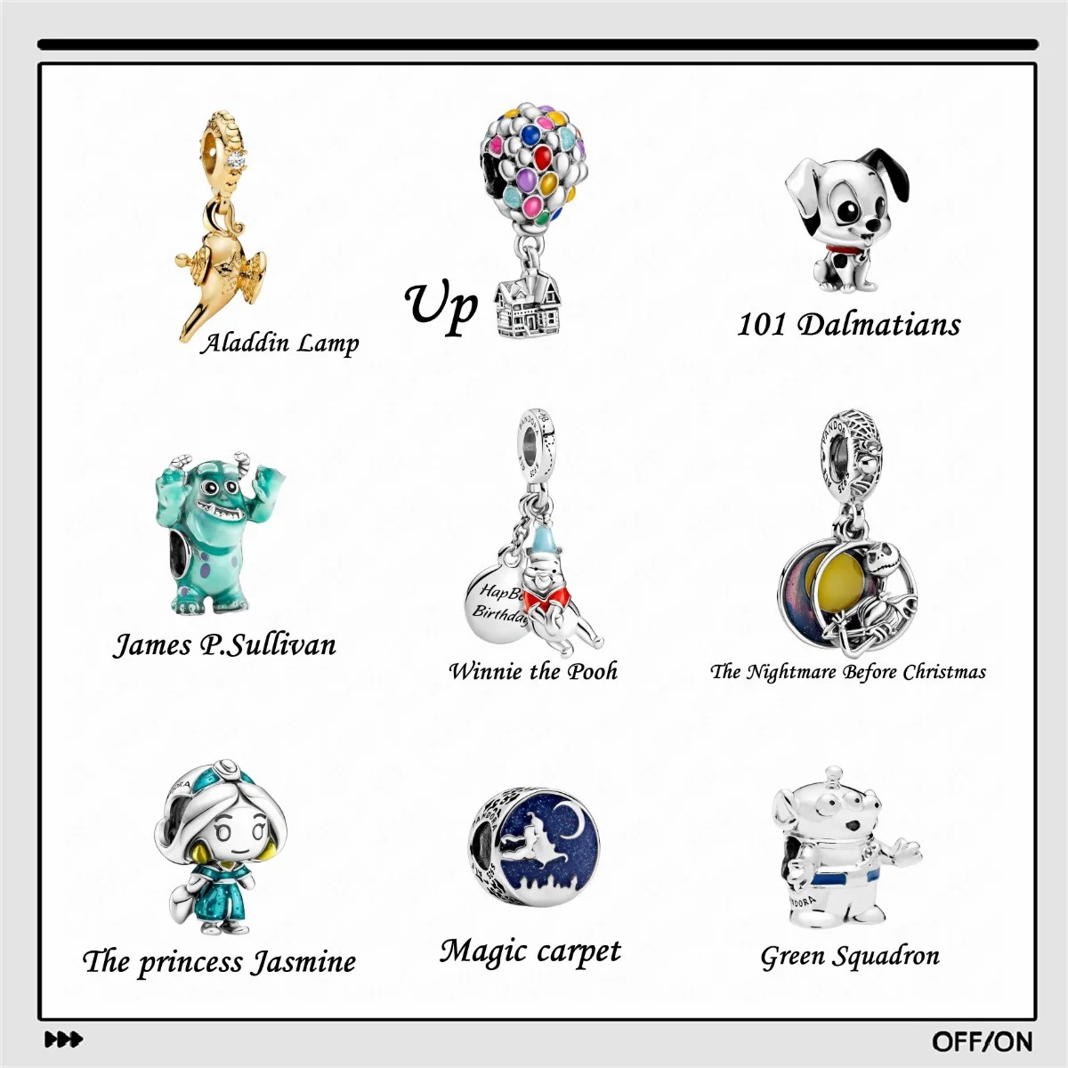 

Wholesale Beads Jewelry Disney WallE Tiana Up Series Original Fashion New Arrival Bracelet Pandora Fit in Bulk DIY Gift DSN012