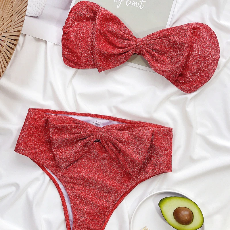 

2023 Women Sexy High Wais Bikini 2-Piece Set Female Swimsuit Ladies Outfits Bathing Suit Beach Swimwear Damen Summer Pink Dress