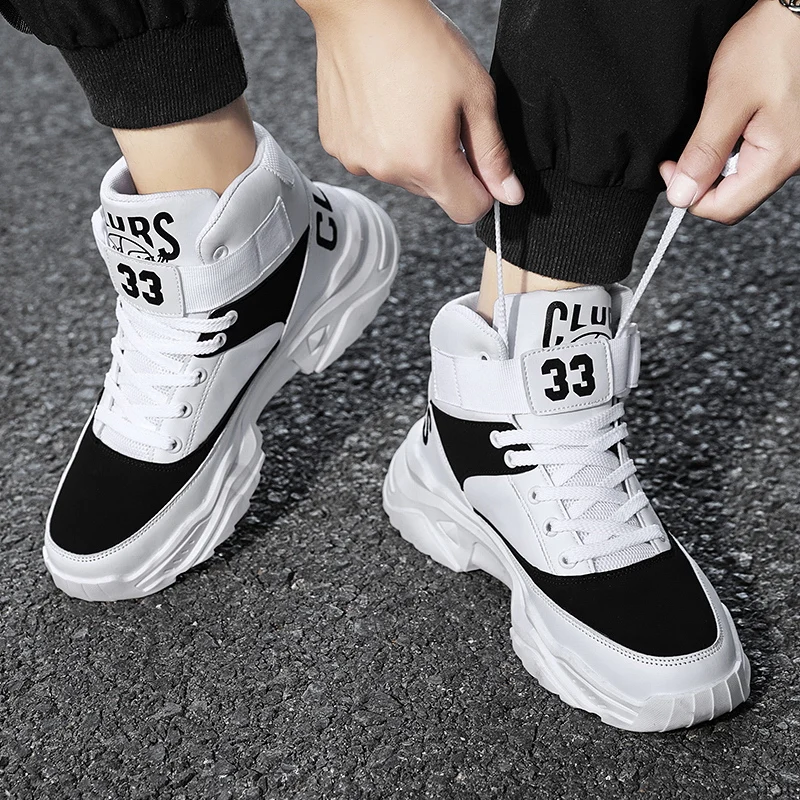 Новинка 2022 мужские зимние теплые меховые плюшевые высокие кроссовки ботильоны