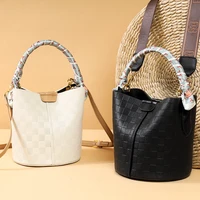 cowhide bucket bag female 2022 new shoulder women high quality stylish handbag totes elegant lady large capacity messenger bags