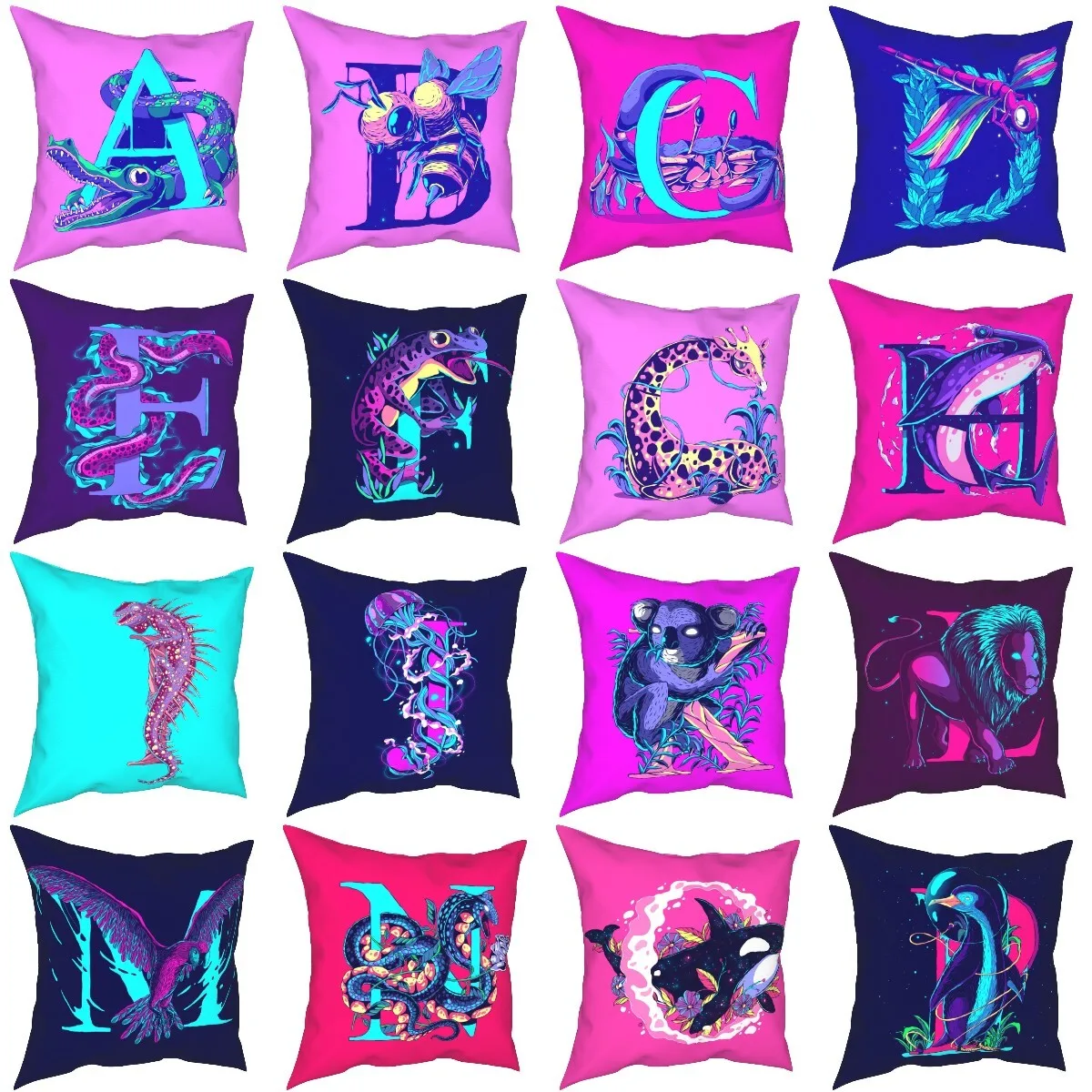 

BEEKBING 26 видов, буквы животных, искусственное украшение, подушка, наволочка, украшение для дивана