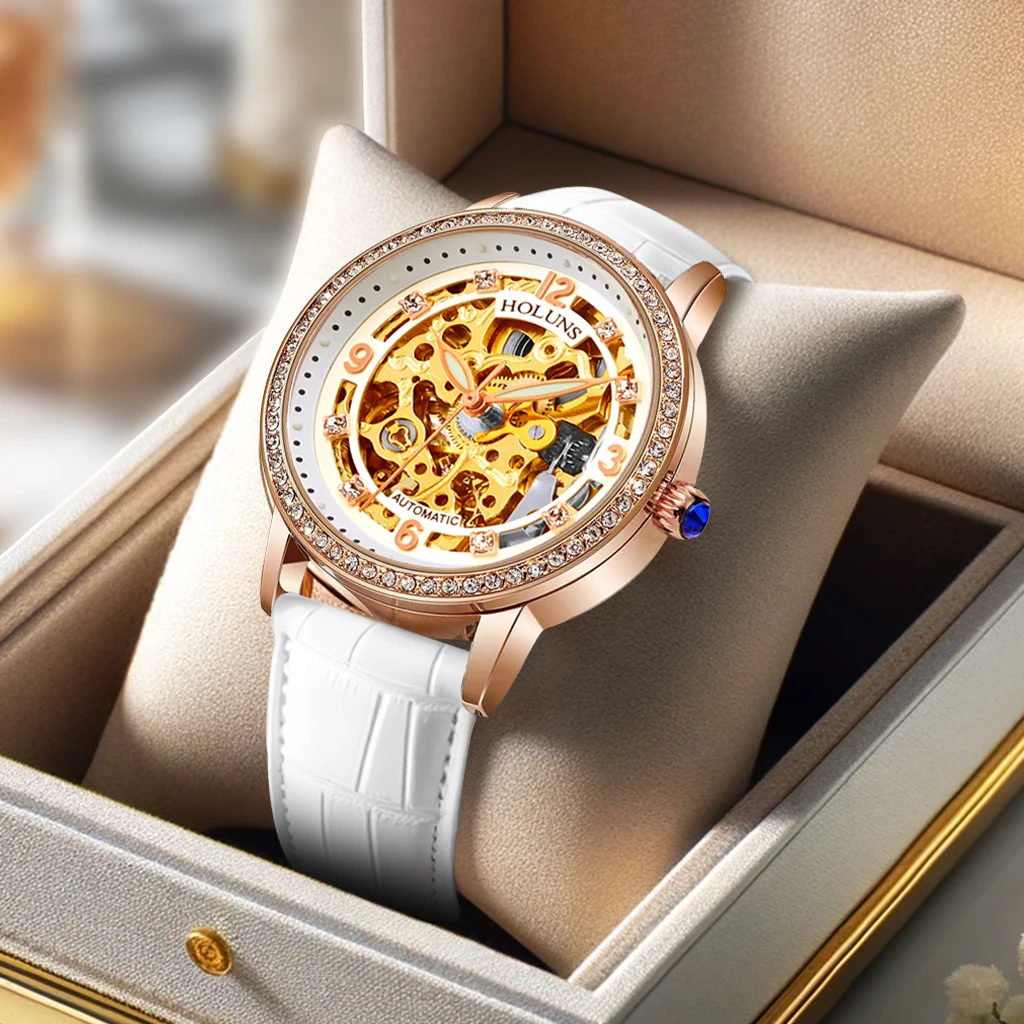 Роскошные стильные женские механические наручные часы высококачественный