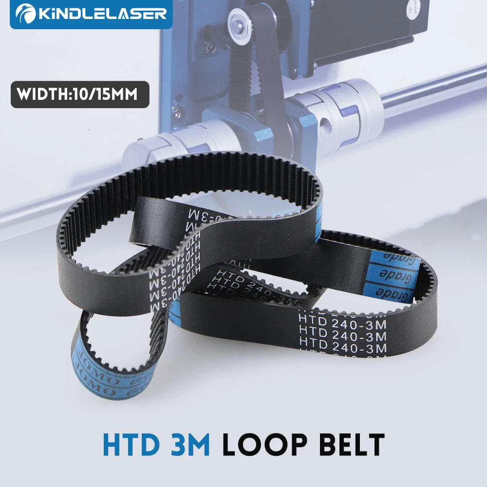 

KINDLELASER HTD 3M Closed Loop Belt Rubber Timing Belt Various Transmission for CO2 Laser Engraving Cutting Machine / 3D Printer