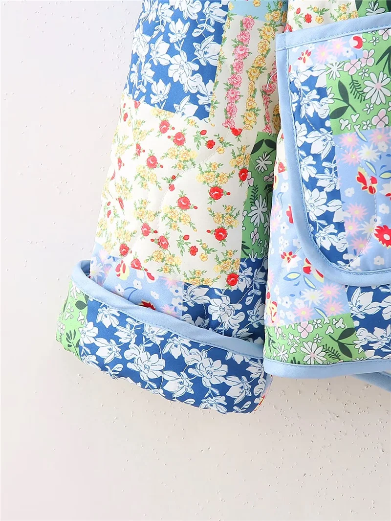 Женская Повседневная Свободная куртка с синим принтом Весенняя женская