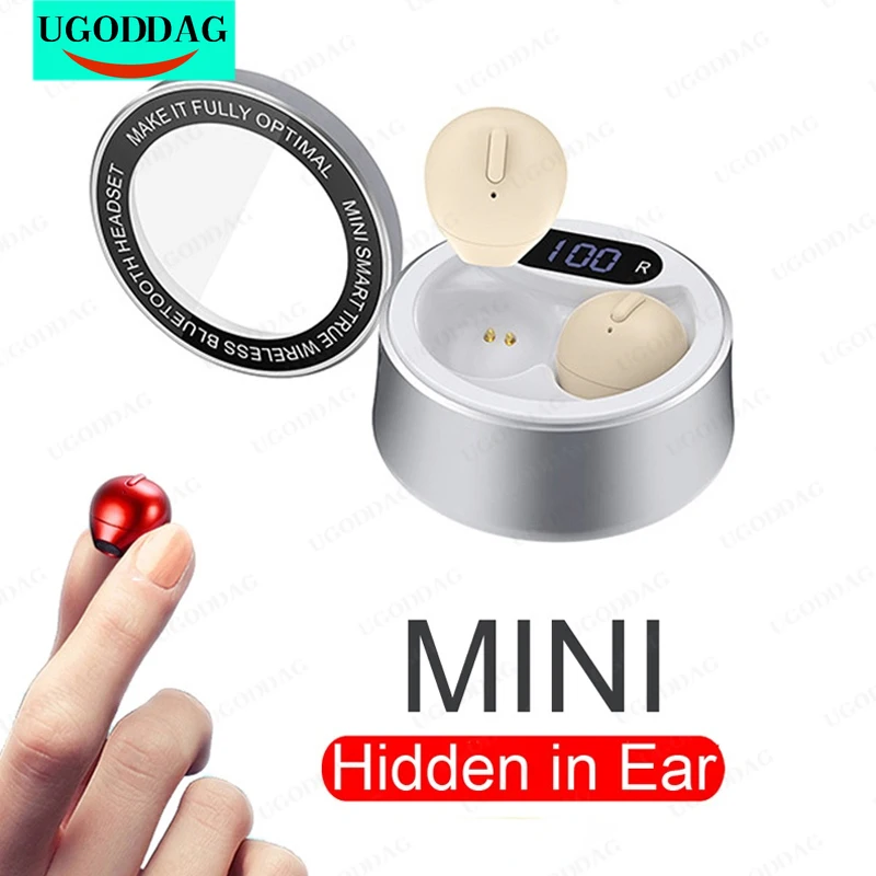 

Скрытые маленькие наушники Bluetooth, миниатюрные невидимые беспроводные наушники-вкладыши, стерео беспроводные наушники для сна с микрофоном,...