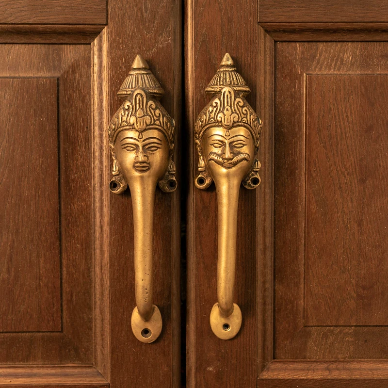 

Southeast Asia India handmade pure copper door handles, King and queen individual couples, long strip and old lover