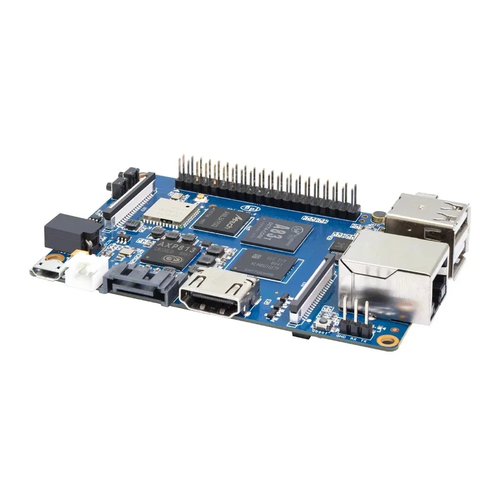 AvaCoreBanana Pi BPI-M3 с корпусом, процессор Allwinner A83T, восьмиядерный Cortex-A7, 2 ГБ LPDDR3, 8 ГБ EMMC, с поддержкой Wi-Fi, Bluetooth, SD-карт, SATA (art.: 3920dc196c352) - 3920dc196c352