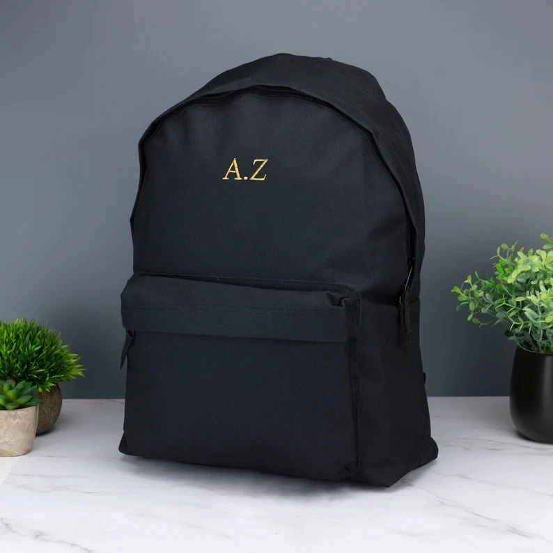 

Custom Fashion Backpack School Bag Personalised Printing with Name Initials Choice of Colours with Adjustable Straps