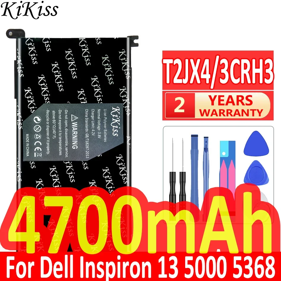 Портативный аккумулятор KiKiss T2JX4/3CRH3 4700 мАч для Dell Inspiron 13 5000 5368 5378 7368 14 7000 7560 7460 5567 15MF
