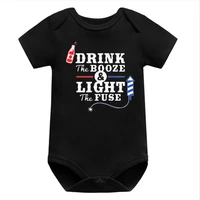 drink the booze light the fuse baby clothes american 4th of july bodysuits independence day pride drinking party fireworks