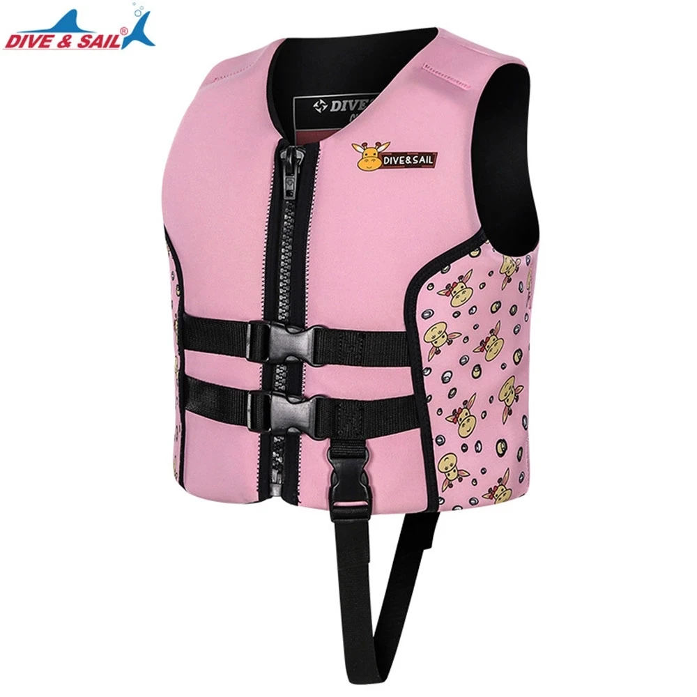 

DIVE&SAIL children snorkeling safety vest rowing surf lifesaving horse clip girls rafting swimming neoprene life jacket