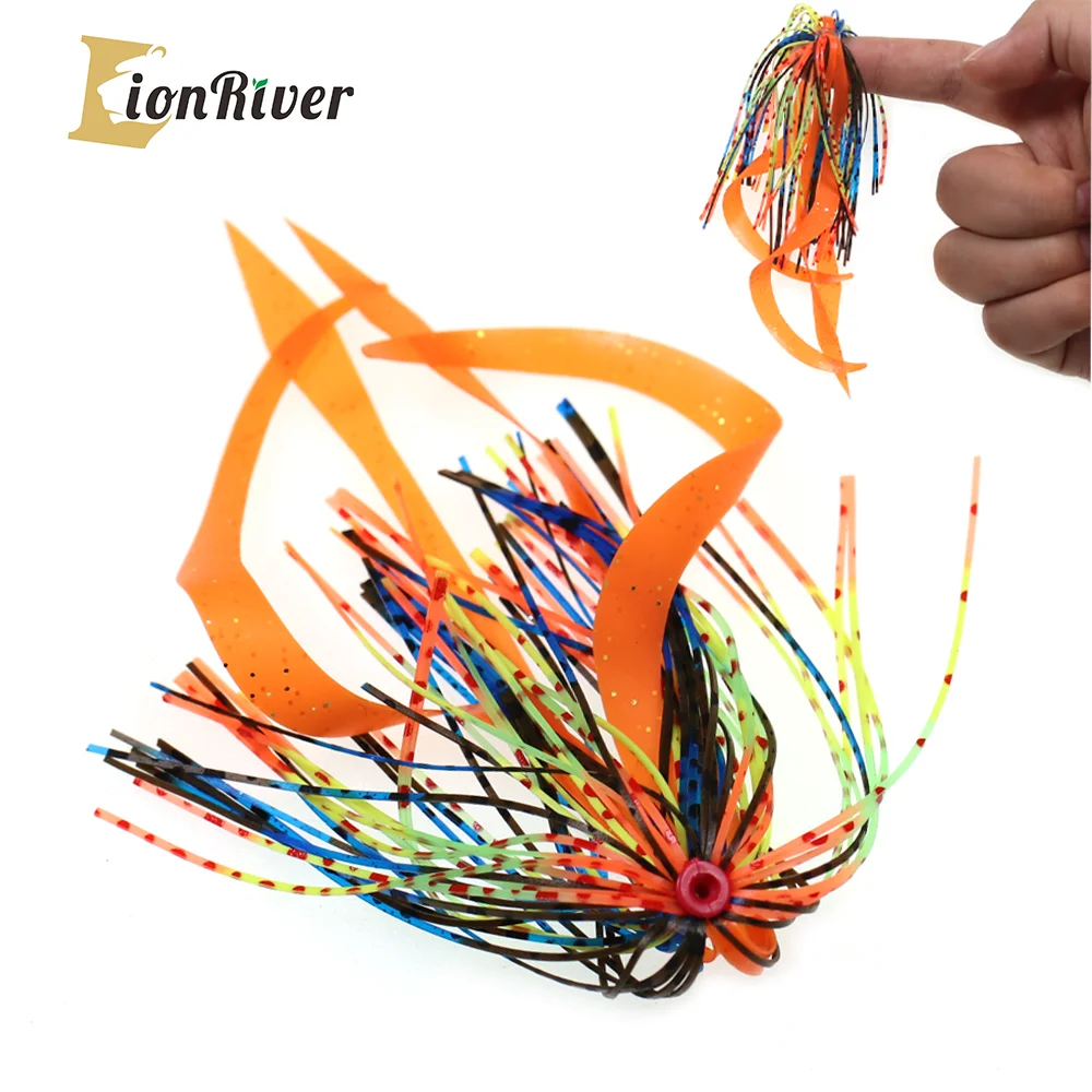 

LIONRIVER 2 шт. Силиконовые юбки с резиновым кольцом, материал для вязания мушек, Аксессуары для рыбалки