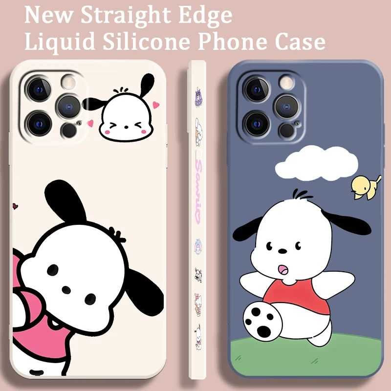 Sanrio мультфильм Pacha собака жидкая левая веревка для Apple iPhone 15 14 13 12 11 XS XR X 8 7 SE Pro Max Plus