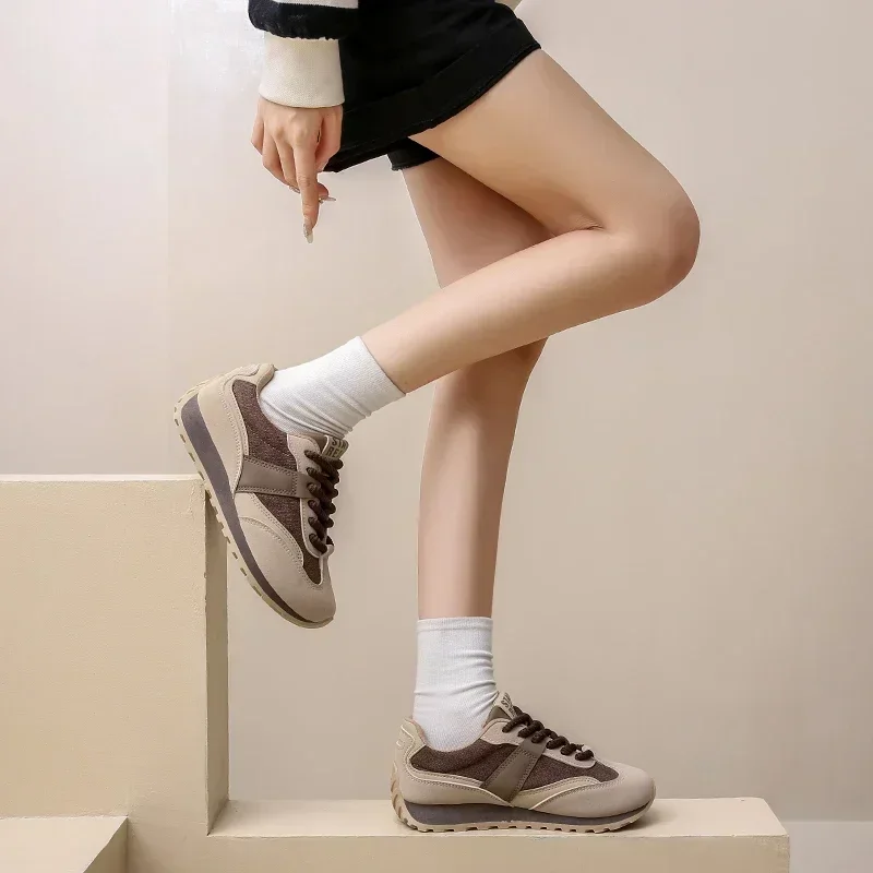 Женские Модные Повседневные Кроссовки На Плоском Каблуке С Верхом Из