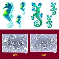 animal shape silicone mould diy decorative ornaments resin craft mold epoxy resin molds hippocampus gecko shaped decor