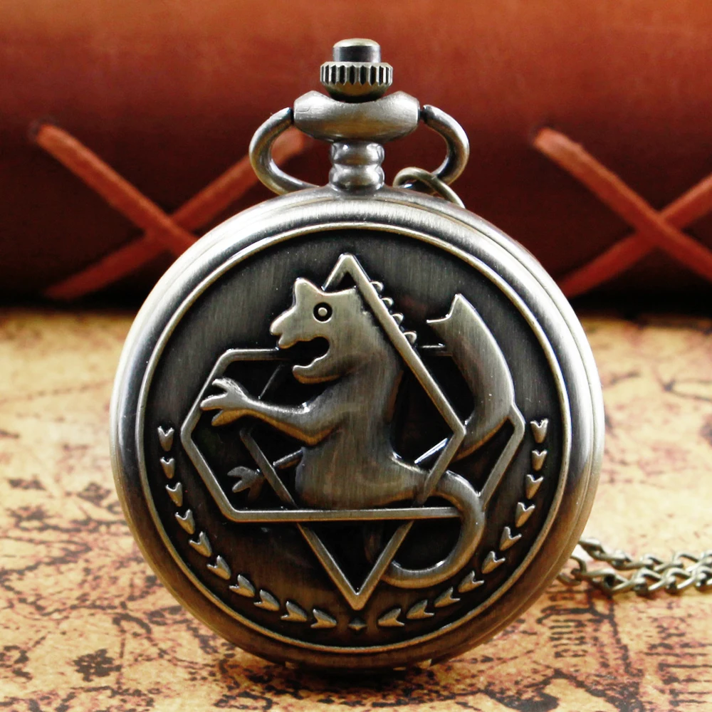 

Fullmetal Alchemist Quartz Anime Pocket Watch Cosplay Clock Design Pendant Necklace Chain Antique Vintage FOB Watches