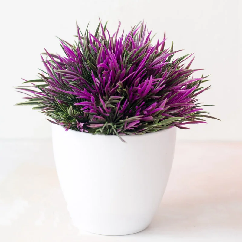 

Multicolor Artificial Plastic Potted Plant Bonsai Simulation Flower Grass Fake Plants Party Office Desk Ornaments Home Decor