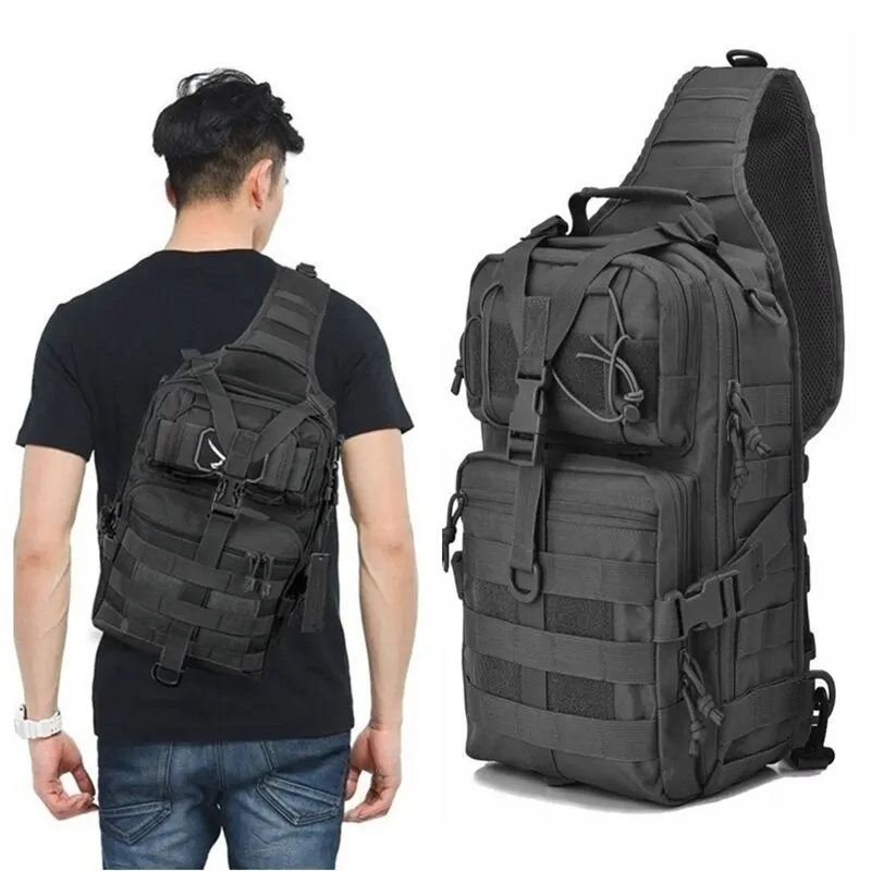 Tactical Military Sling Backpack Small Sling Rover Shoulder Bag Molle Outdoor Camping Daypack Backpack With Adjustable Strap