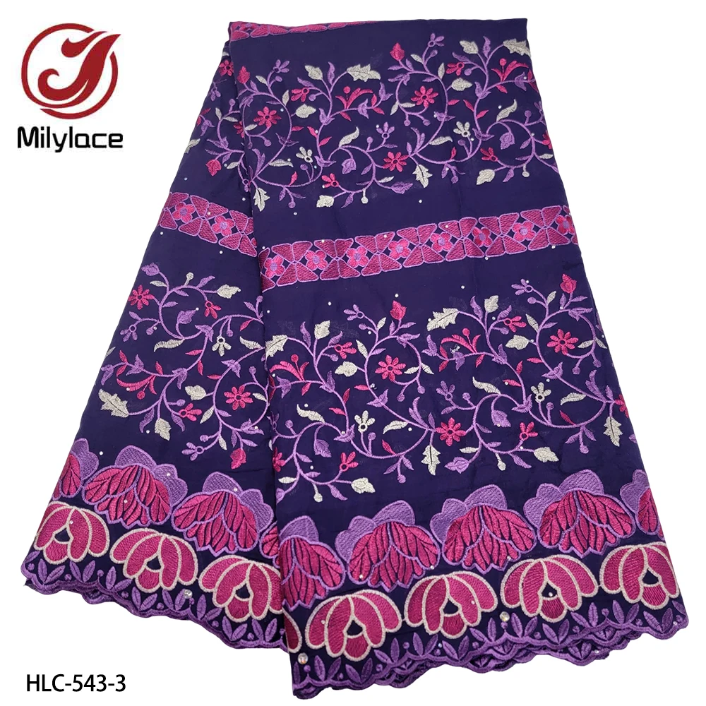

Fashion African Lace Fabric 2022 High Quality Lace Embroidered & Rhinestones African Dress Lace Fabric 5 Yards HLC-543