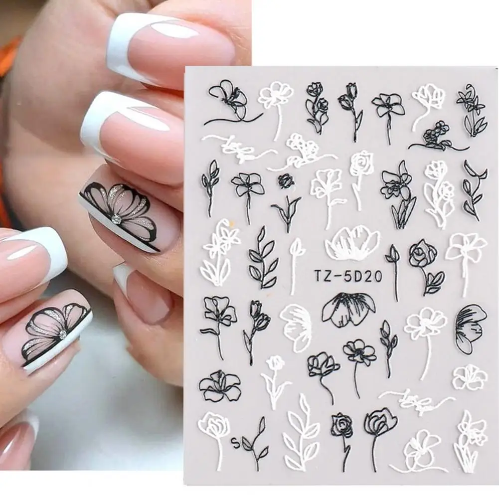 

Наклейки для ногтей женские, классические Водные Наклейки «сделай сам» с цветами, листьями, камелией, для нейл-арта, маникюра