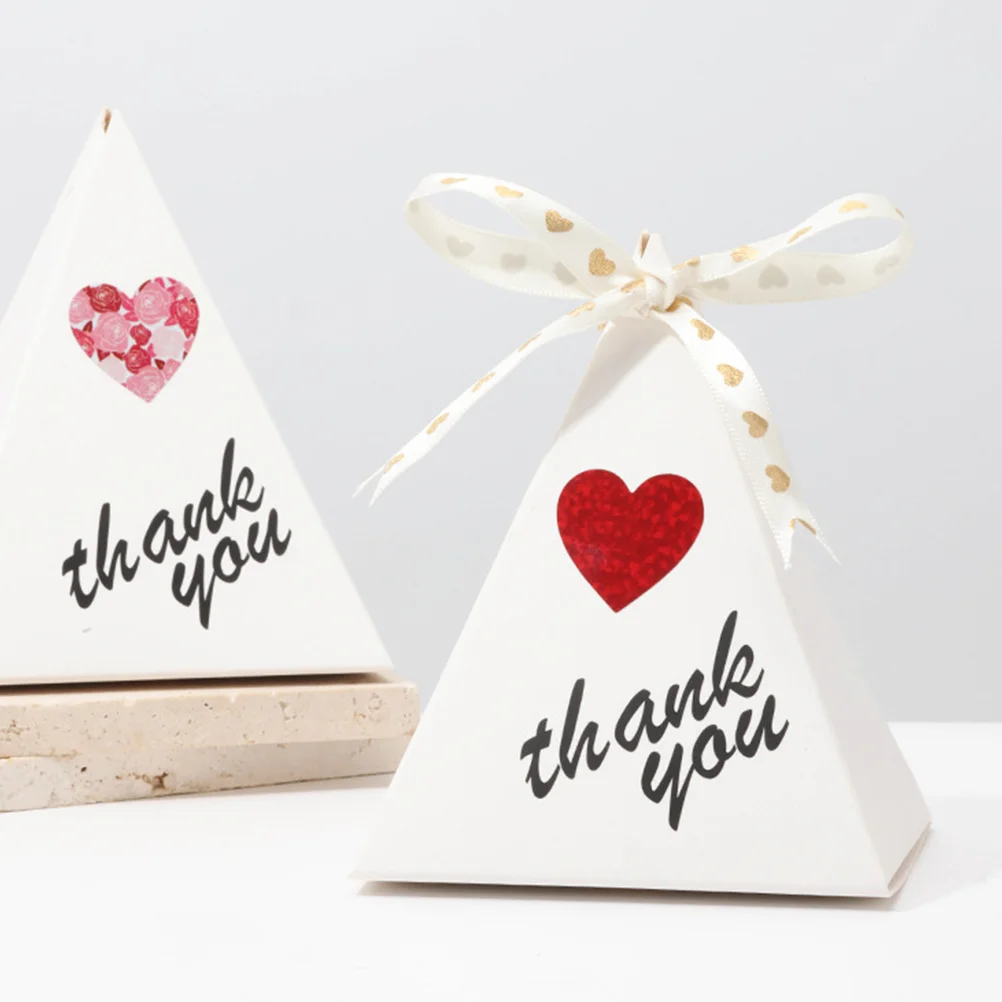 

2 Rolls of Gift Packaging Stickers Envelopes Sealing Sticker Valentine's Day Heart Shape Decals