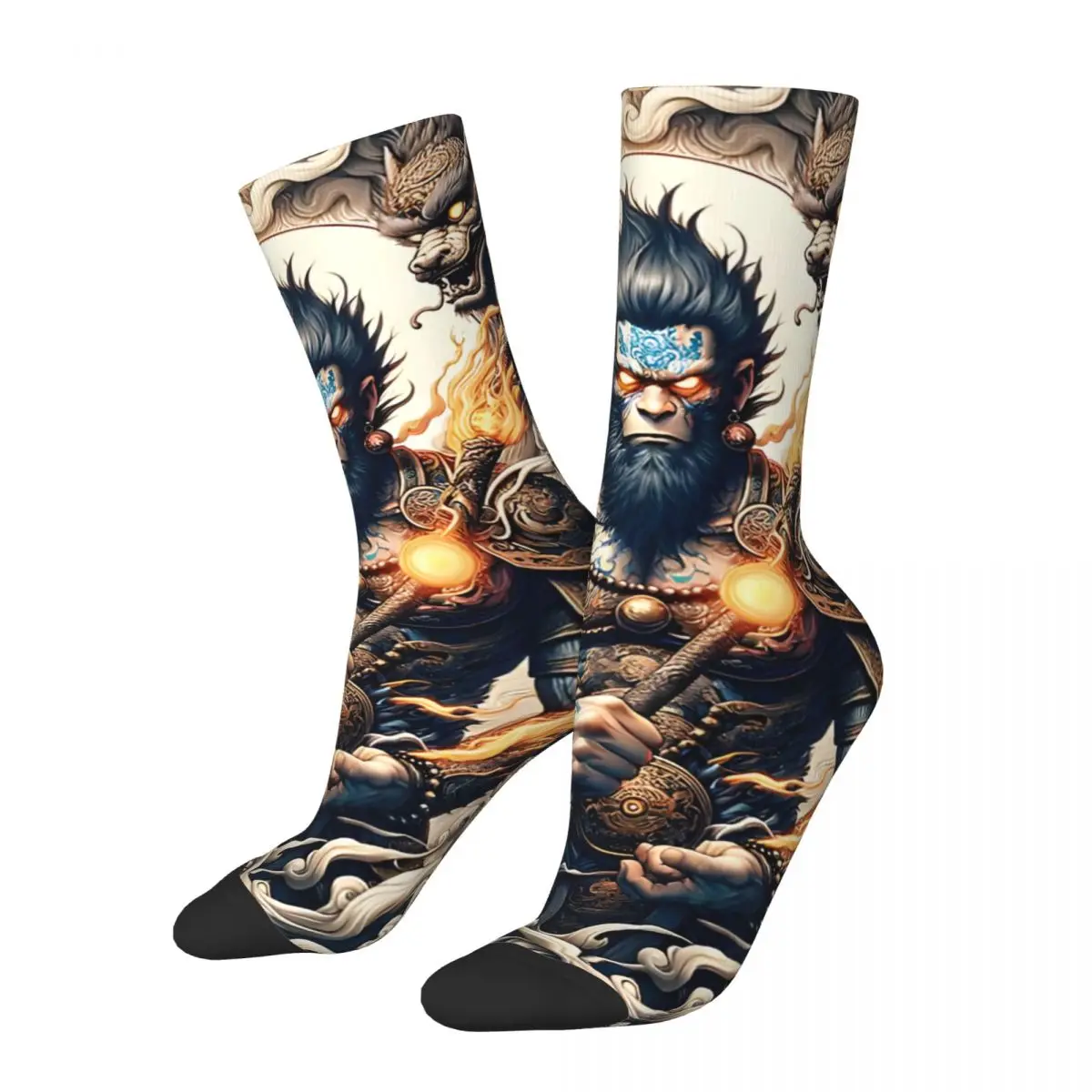 Сумасшедшая компрессионная Обезьяна Король носок для мужчин винтажный черный