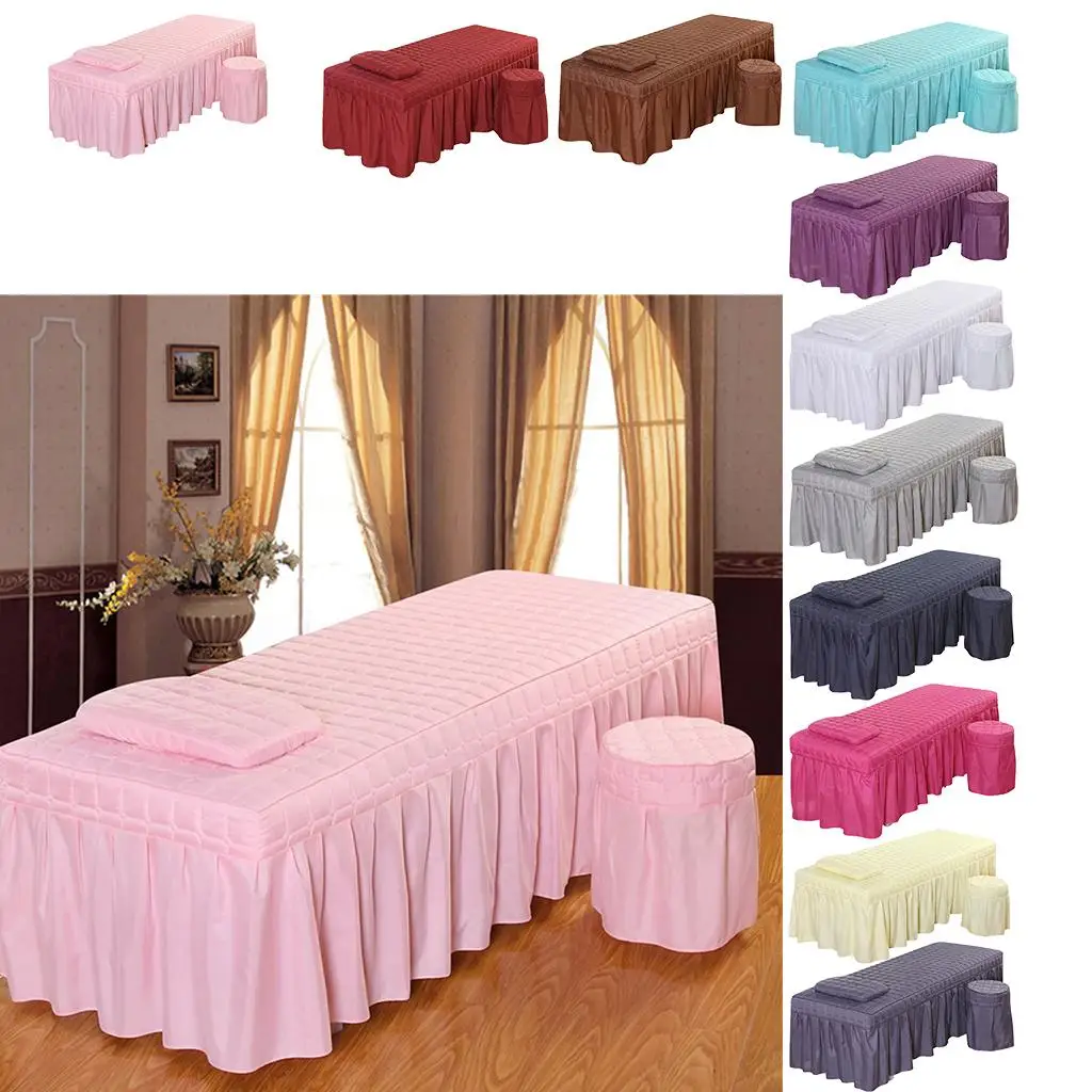 

Massage Table Sheet Set - Soft Facial Bed Cover - Includes Flat and Fitted Sheets with Face Cradle Cover
