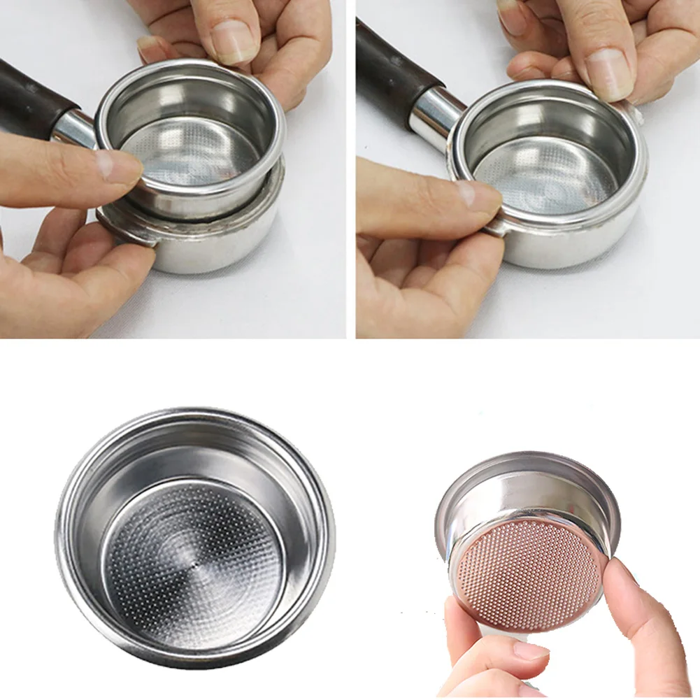 

1pc Stainless Steel Double 2 Cup Filter Basket Fit For Breville 58mm Portafilter Coffee Machine Powder Tank Coffeeware Tools