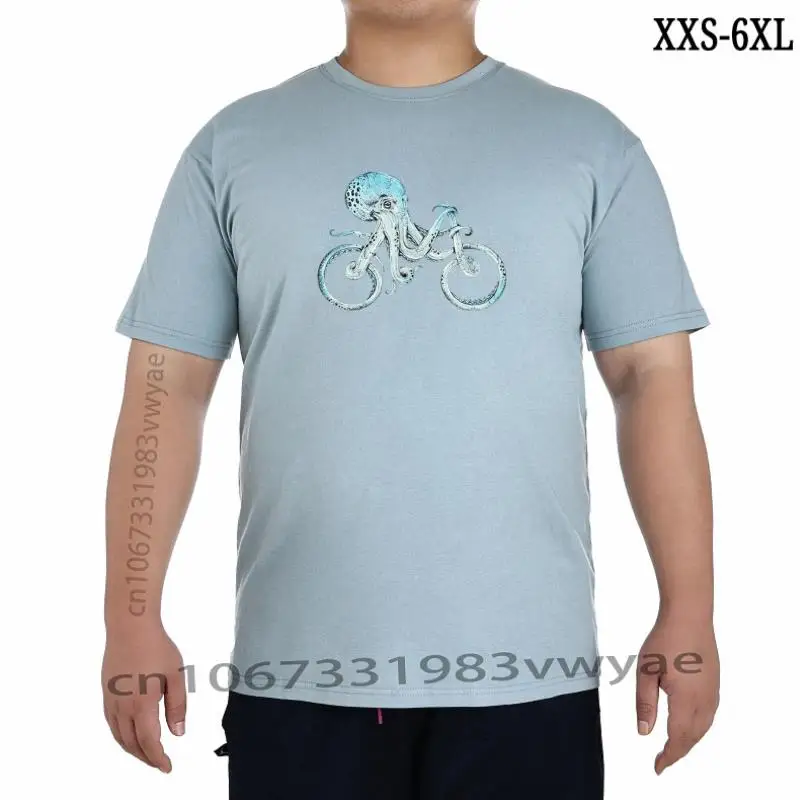 

Забавная футболка Go Green Go для велосипедных дорожек, осьминог, хлопковая футболка для мужчин, модные топы, рубашки, семейные комиксы