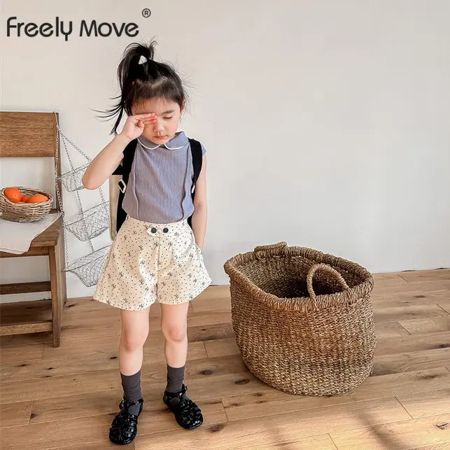 

Girls Boys Shorts Summer Baby Girl Clothes Children's Print Dot Loose Short Pants Kids Shorts Unisex Straight Shorts