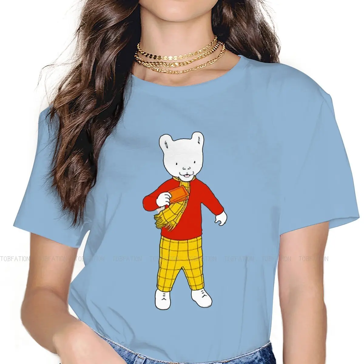 

Оригинальные футболки Rupert Bear, классная индивидуальная женская футболка 4XL 5XL, хипстерская одежда
