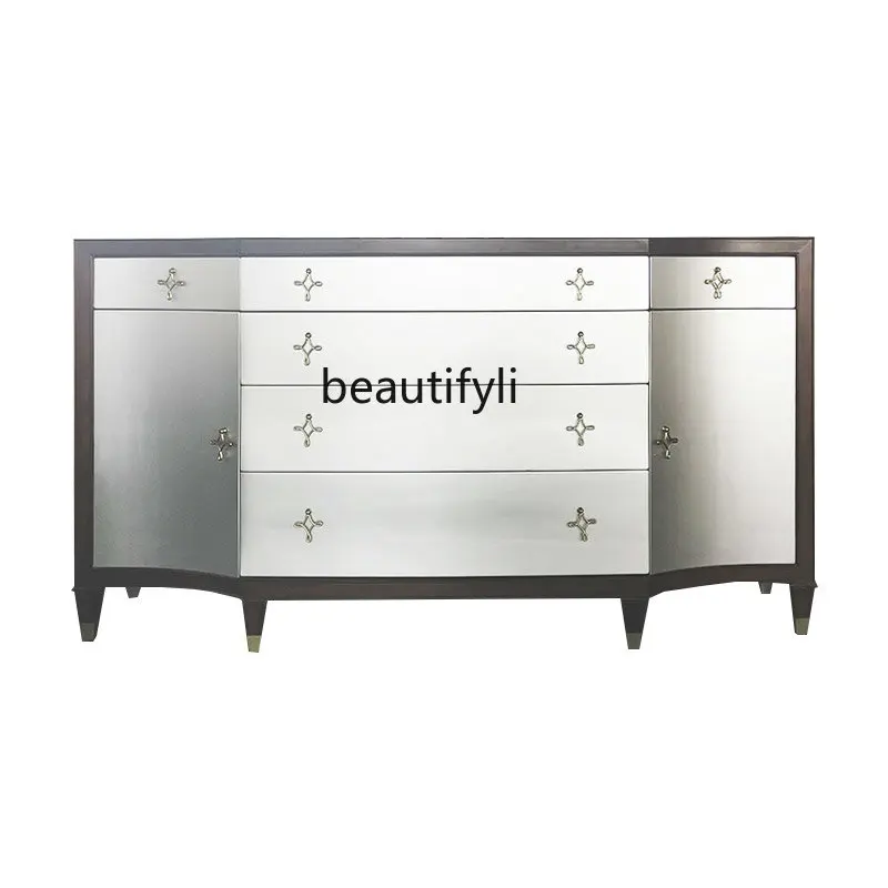 

Американский постмодерн, простой и оригинальный роскошный шкаф из массива дерева для прихожей, гостиной, боковой шкаф для хранения еды, входной шкаф