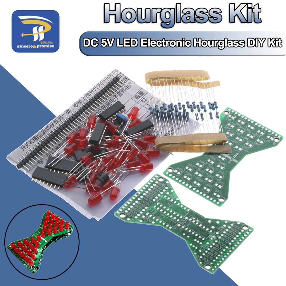 Электронные песочные часы diy kit схема Электронные песочные часы постоянного тока, 5 В, набор "сделай сам", двухслойная
