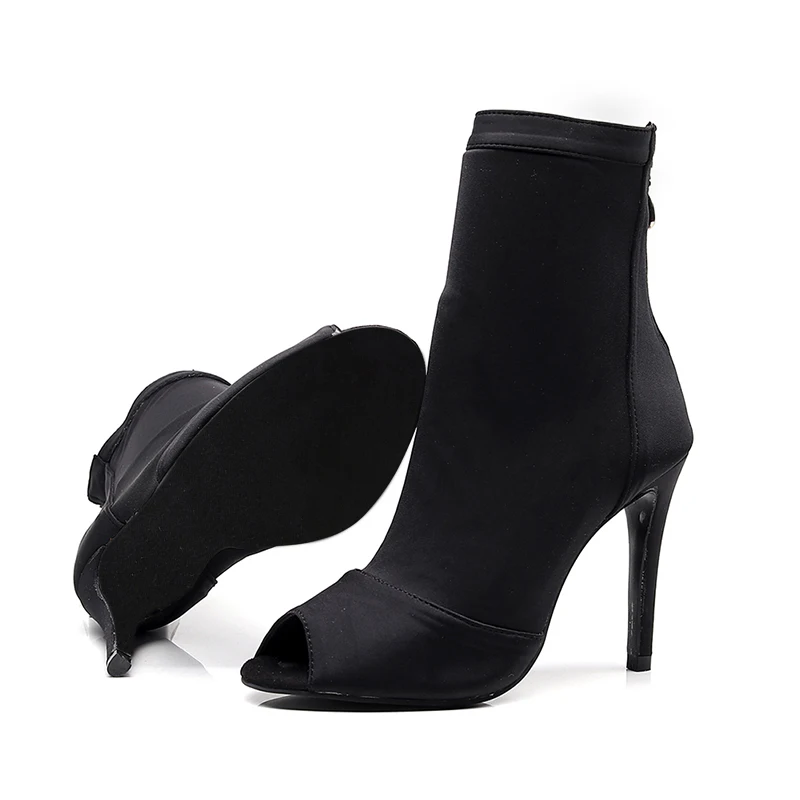 Women's Latin Dance Shoes High Heels Elegant Ballroom Dancing Shoes for Women Soft Suede Sole Salsa Sandals Boots