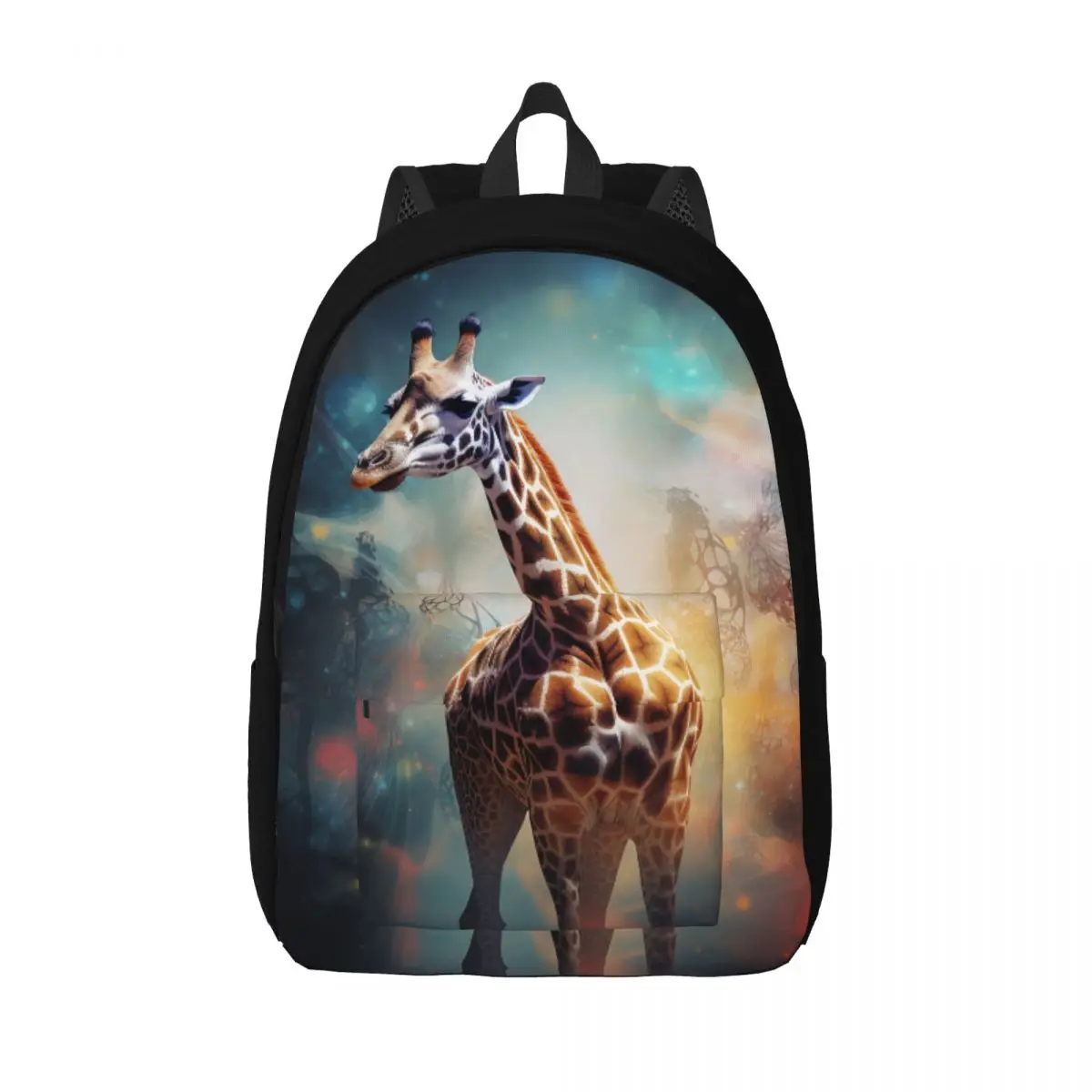 

Giraffe Canvas Backpacks Mystical Realms Harmonious Daily Soft Backpack Unique Bags
