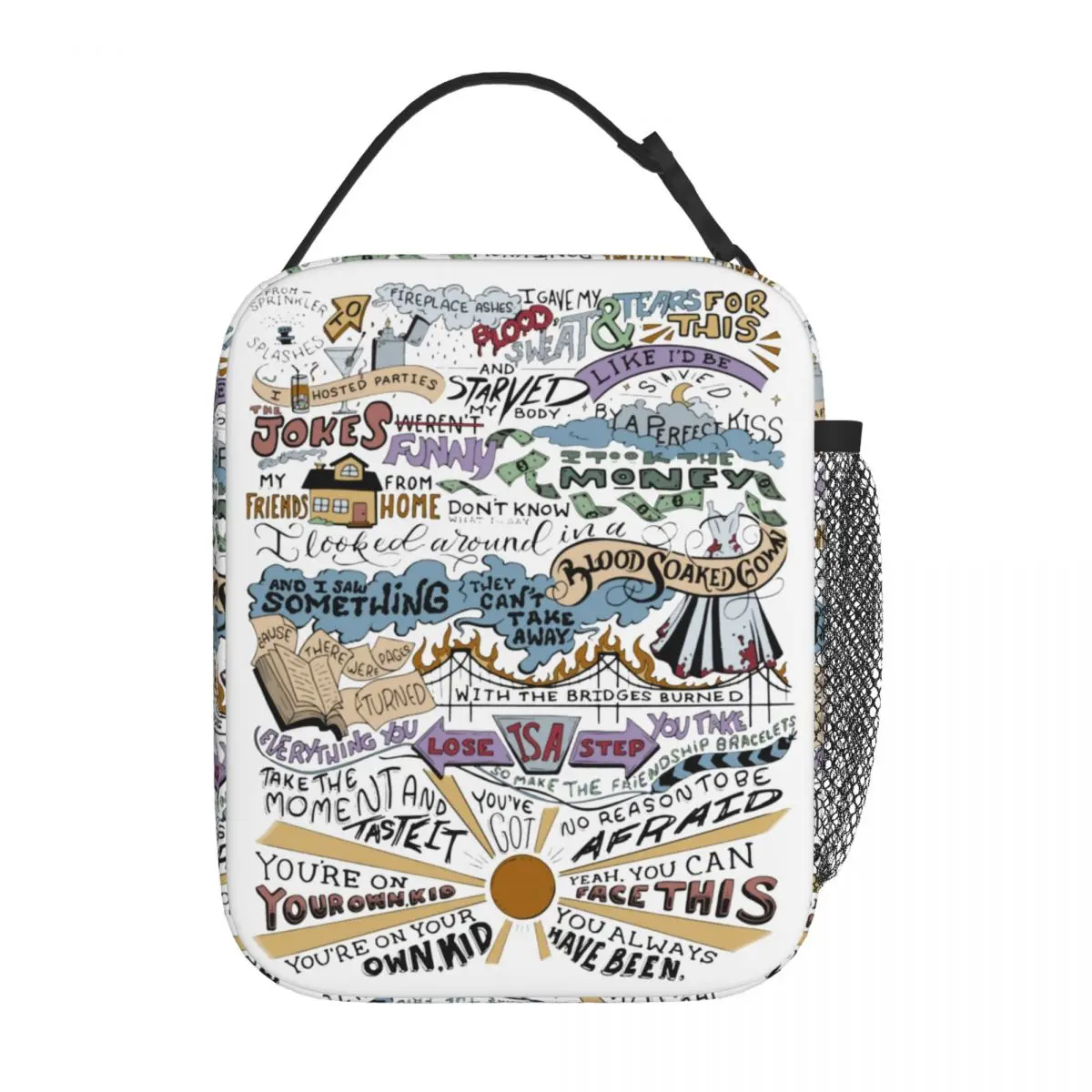 

You're On Your Own Kid Song Lyric Insulated Lunch Bag Food Box Portable Cooler Thermal Lunch Box School