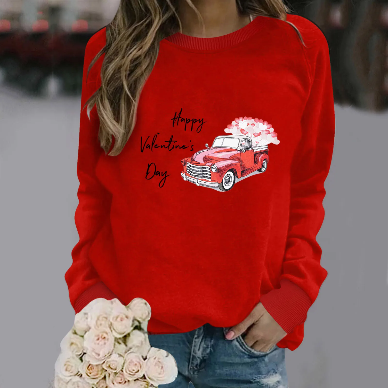 

Women Star Sweatshirt Women's Car Letter Print Top Shirts Long-sleeved Valentine's Day Hoodie for Woman Sweatshirt Dress Zipper