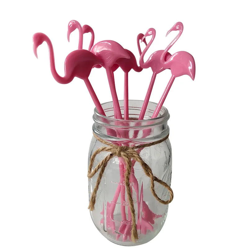 6pcs Hawaii Theme Cactus Flamingo Stirring Stick Creative Ma