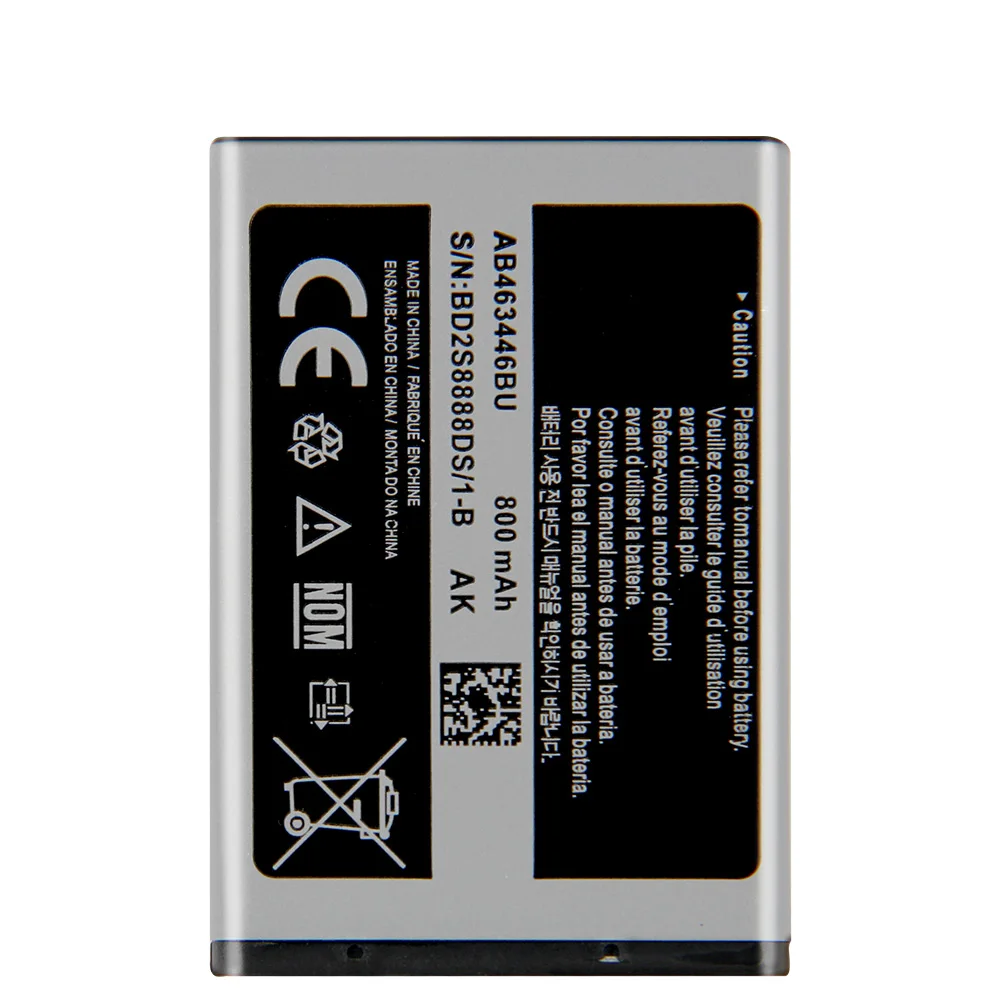 Сменная батарея AB463446BU для Samsung X520 F258 E878 S139 M628 E1200M E1228 X160 AB043446BE AB553446BC телефона 800 мАч