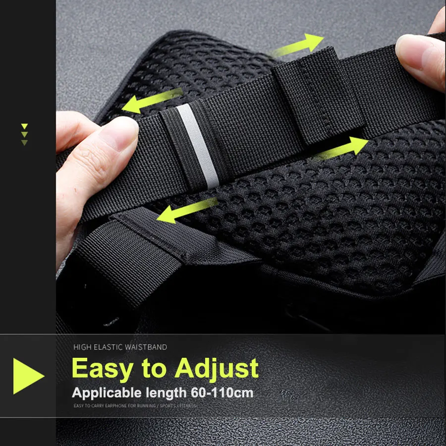 Casual Men Shoulder Chest Bag New Nylon Waterproof Outdoor Sport Running Cycling Belt Bag Large Capacity Travel Phone Pouch Bag