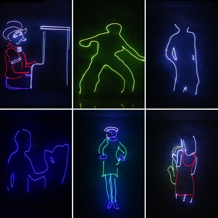 ALIEN ILDA sd-карта 2 Вт 3 RGB анимационный луч сканер лазерный Светильник проектор с