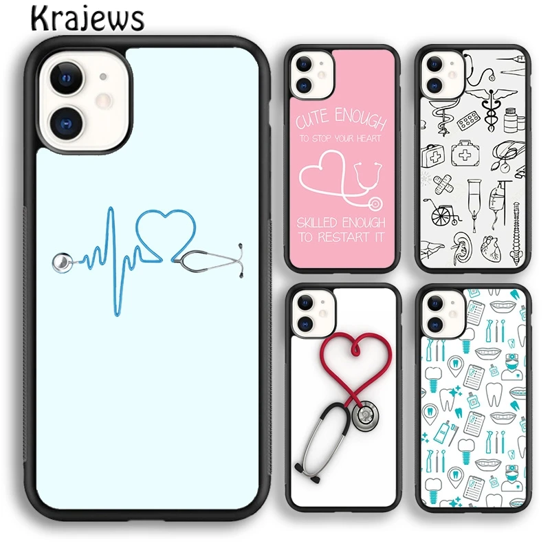 Симпатичный мультяшный чехол krajew для телефона медсестры доктора iPhone 15 SE2020 14 6 7 8