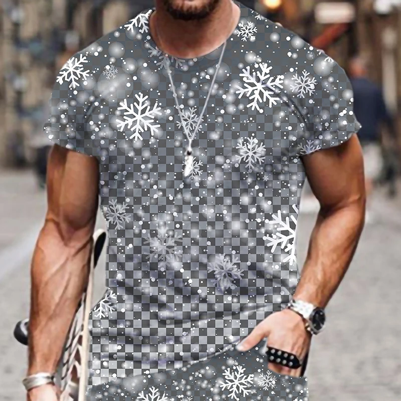 

Футболка мужская оверсайз с принтом снежинок, модная повседневная тенниска в стиле Харадзюку, с круглым вырезом и коротким рукавом, в стиле хип-хоп