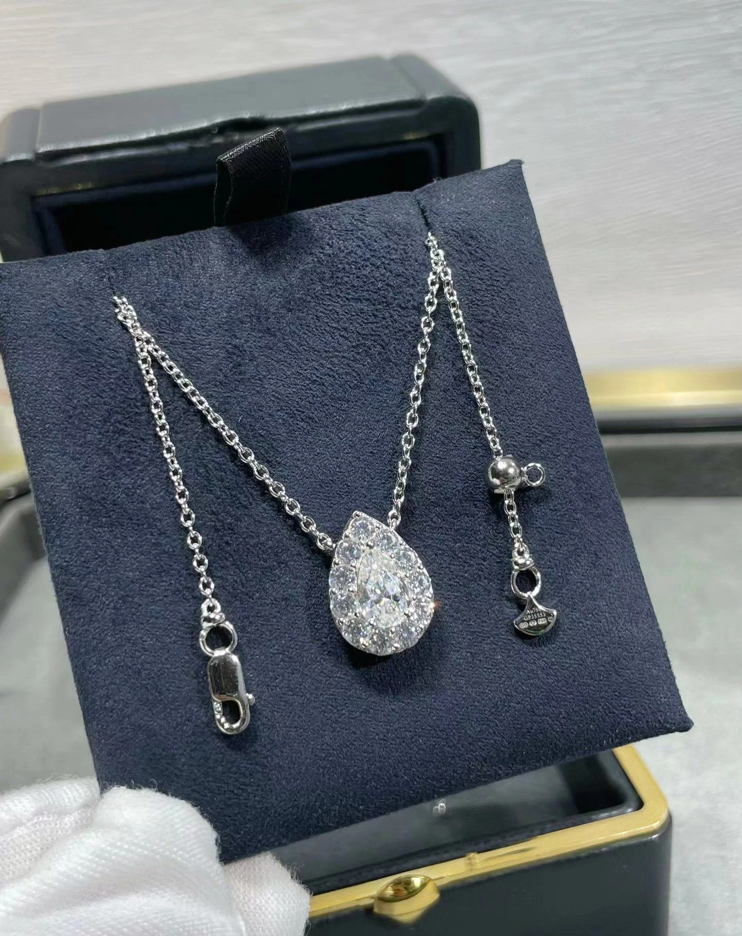 

Summer Season Oval Zircon Necklace for Women Manual Inlay 925 Silver Fashion Jewelry Fine Technique