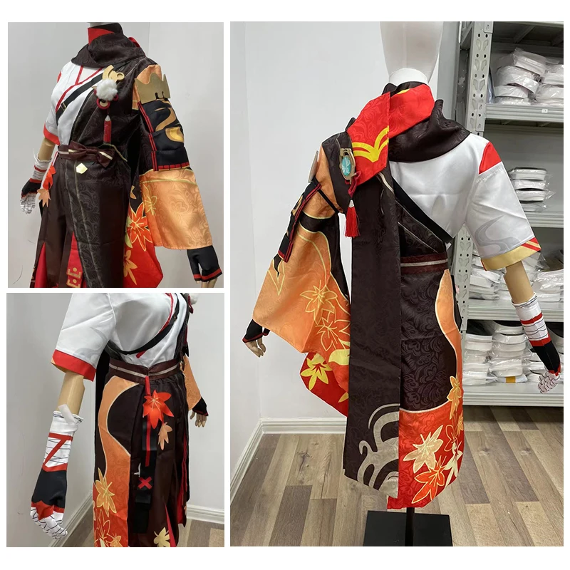 Аниме игра Genshin Impact Kiryu Kazuha боевой костюм каэдехара Wanye Униформа парик Косплей