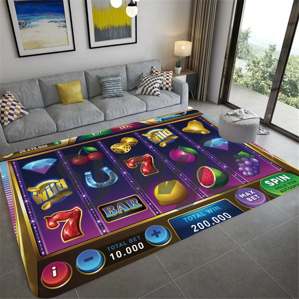 Game Console Page Printed Carpet Flannel Non-slip Large Living Room Home Decor Children's Bedroom Furry |