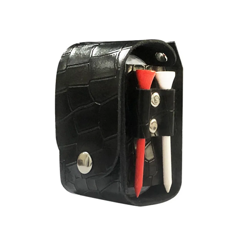 Portable Cowhide Golf Ball Storage Pouch Golf Ball Waist Holder Bag Mini Pocket Container Metal Buckle Leather Waist Carrier