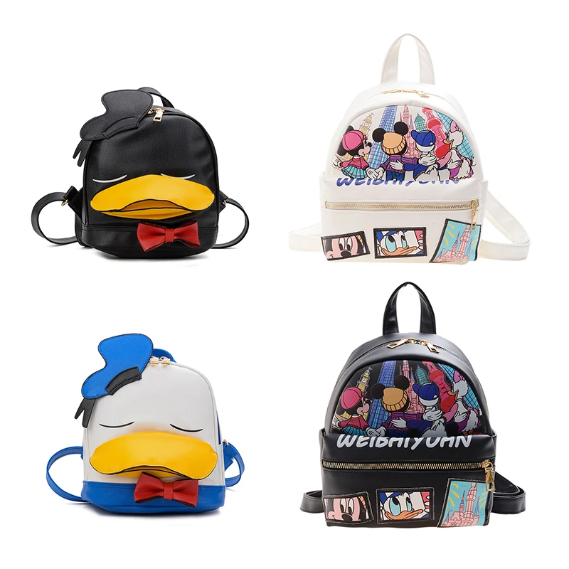

Disney Donald Duck Mickey Mouse Backpack Waterproof Girl Handbag Lady Fashion Bag Shoulder Minnie Pattern Backpack Kids Gifts